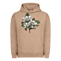 Pigment Burro Magnolia Flower Illustration Urban Hoodie - LillyAllenDesigns