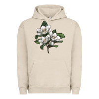Pigment French Oak Magnolia Flower Illustration Urban Hoodie - LillyAllenDesigns
