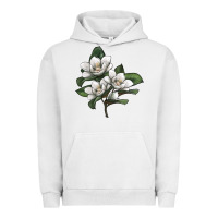Pigment Lunar Rock Magnolia Flower Illustration Urban Hoodie - LillyAllenDesigns