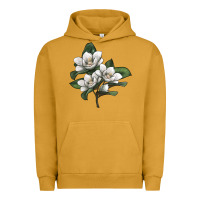 Pigment Peanut Butter Magnolia Flower Illustration Urban Hoodie - LillyAllenDesigns