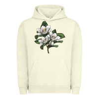 Pigment Pistachio Magnolia Flower Illustration Urban Hoodie - LillyAllenDesigns