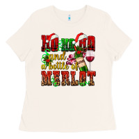 Ho Ho Ho And A Bottle Of Merlot Ladies Tee | Teevron