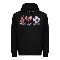 Black peace love soccer Premium Hoodie - JahusDesignShop