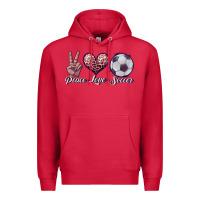 Cardinal peace love soccer Premium Hoodie - JahusDesignShop