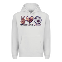 Dove Grey peace love soccer Premium Hoodie - JahusDesignShop