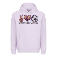 Lilac peace love soccer Premium Hoodie - JahusDesignShop