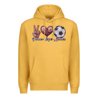 Mustard peace love soccer Premium Hoodie - JahusDesignShop