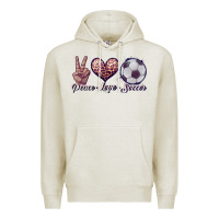 Oatmeal Heather peace love soccer Premium Hoodie - JahusDesignShop