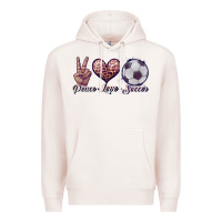 Pale Pink peace love soccer Premium Hoodie - JahusDesignShop