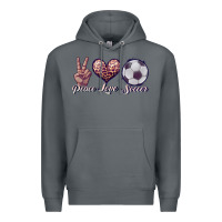 Rock peace love soccer Premium Hoodie - JahusDesignShop
