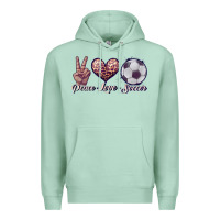 Seafoam peace love soccer Premium Hoodie - JahusDesignShop