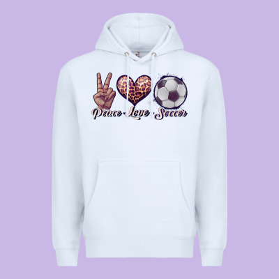 Peace Love Soccer Premium Hoodie Designed By Jahusdesignshop