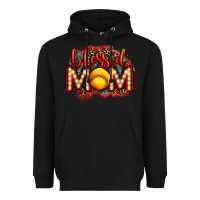 Black blessed softball mom lightbulb letters Heavyweight Hoodie - OliviaCreatesArt