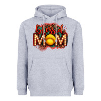 Heather Grey blessed softball mom lightbulb letters Heavyweight Hoodie - OliviaCreatesArt