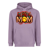 Lavender blessed softball mom lightbulb letters Heavyweight Hoodie - OliviaCreatesArt