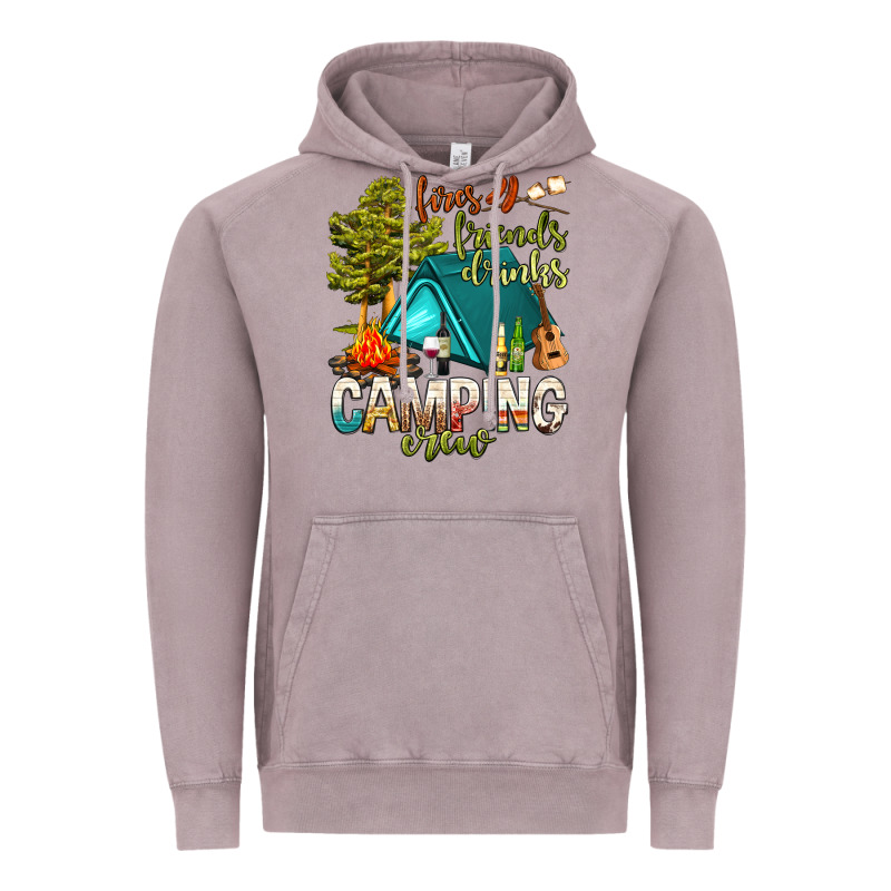 Fires Friends Drinks Camping Crew Vintage Hoodie by NancyCooperArtShop | Teevron