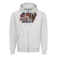 Dove Grey I back to blue Eagle 4th of july Zipper Hoodie - HowdyJamesFarm