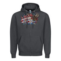 Smoke I back to blue Eagle 4th of july Zipper Hoodie - HowdyJamesFarm