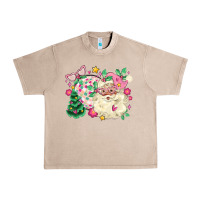French Oak pink santa and disco ball with christmas tree Urban Heavy Tee - MaliasSmallBusiness