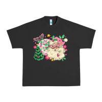 Pigment Black pink santa and disco ball with christmas tree Urban Heavy Tee - MaliasSmallBusiness