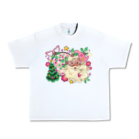 White pink santa and disco ball with christmas tree Urban Heavy Tee - MaliasSmallBusiness