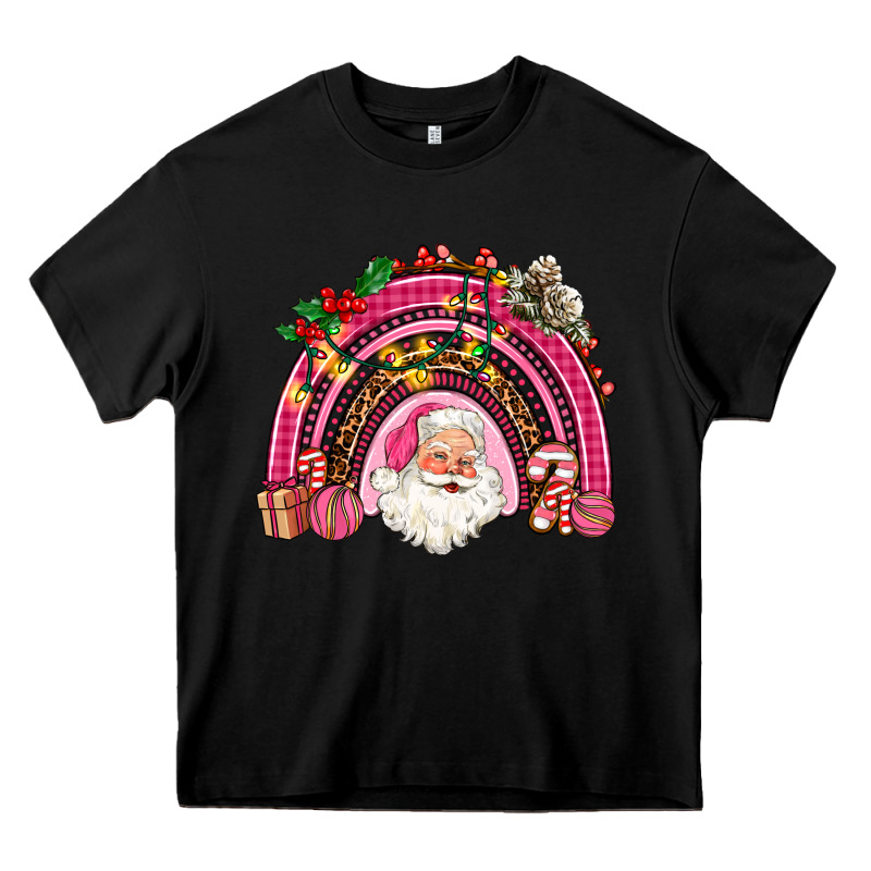 Pink Christmas Rainbow Heavy Core Tee by AdoDesignShop | Teevron