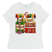 White dear santa just bring wine Ladies Tee - AdoDesignShop