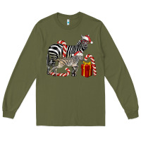 Army Green Christmas Zebra Baby And Mama Long Sleeve Tee - LillyAllenDesigns