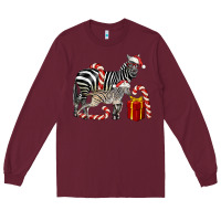 Burgundy Christmas Zebra Baby And Mama Long Sleeve Tee - LillyAllenDesigns