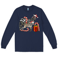 Navy Christmas Zebra Baby And Mama Long Sleeve Tee - LillyAllenDesigns