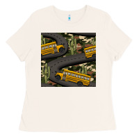 Bone cactus camouflage school bus seamless pattern Ladies Tee - BundleAndBundleShop