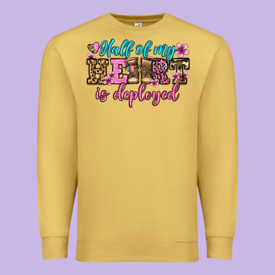 Half Of My Haert Is Deployed Olivia Premium Sweatshirt Designed By Oliviacreatesart
