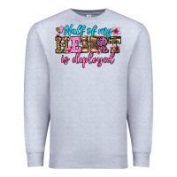 Heather Grey half of my haert is deployed olivia Premium Sweatshirt - OliviaCreatesArt