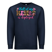 Navy half of my haert is deployed olivia Premium Sweatshirt - OliviaCreatesArt