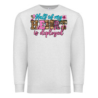 Oatmeal Heather half of my haert is deployed olivia Premium Sweatshirt - OliviaCreatesArt
