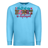 Ocean Blue half of my haert is deployed olivia Premium Sweatshirt - OliviaCreatesArt