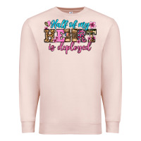 Pale Pink half of my haert is deployed olivia Premium Sweatshirt - OliviaCreatesArt