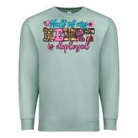 Seafoam half of my haert is deployed olivia Premium Sweatshirt - OliviaCreatesArt