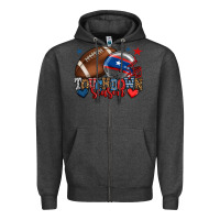Charcoal Heather Touchdown season American football 4th of july Zipper Hoodie - HowdyJamesFarm