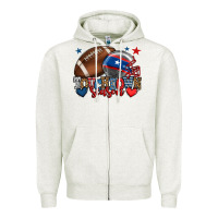 Oatmeal Heather Touchdown season American football 4th of july Zipper Hoodie - HowdyJamesFarm