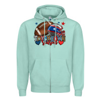Seafoam Touchdown season American football 4th of july Zipper Hoodie - HowdyJamesFarm