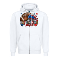 White Touchdown season American football 4th of july Zipper Hoodie - HowdyJamesFarm