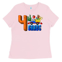 Bubblegum Pink Fourth Grade Ladies Tee - RanaPortraitStore
