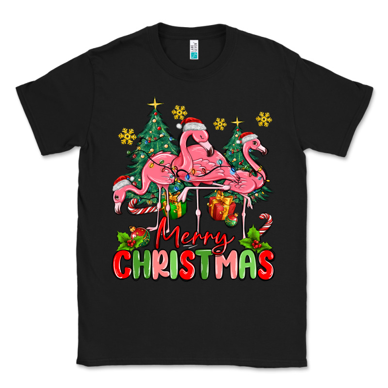 Merry Christmas Flamingos Classic Tee by MaliasSmallBusiness | Teevron