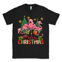Black merry christmas flamingos Classic Tee - MaliasSmallBusiness