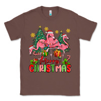 Chestnut merry christmas flamingos Classic Tee - MaliasSmallBusiness