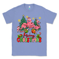 Colony Blue merry christmas flamingos Classic Tee - MaliasSmallBusiness