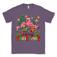 Lavender merry christmas flamingos Classic Tee - MaliasSmallBusiness