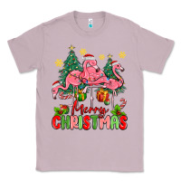 Lilac merry christmas flamingos Classic Tee - MaliasSmallBusiness