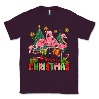 Plum merry christmas flamingos Classic Tee - MaliasSmallBusiness